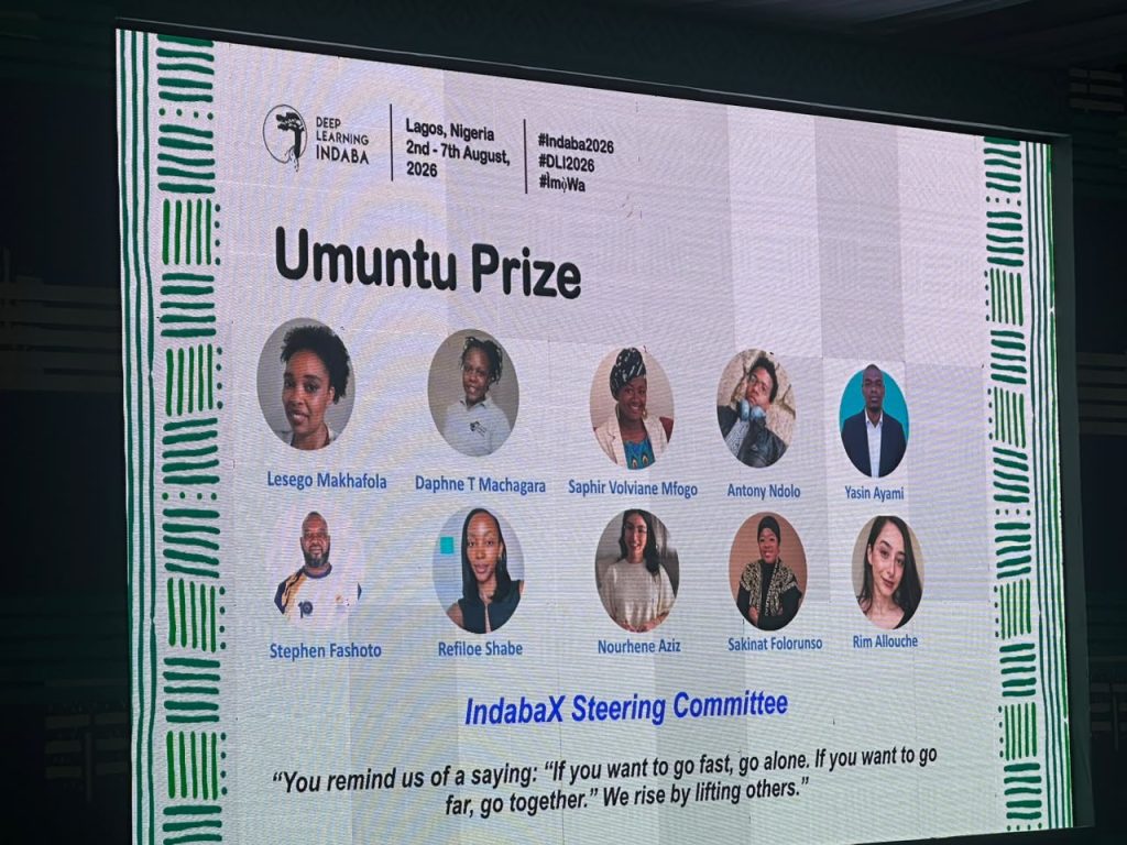 The IndabaX Steering Committee, honoured with the Umuntu Prize at DLI 2026